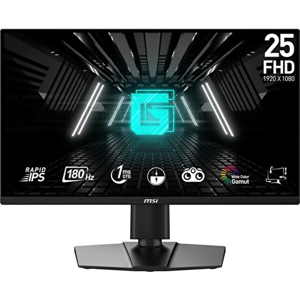MSI G255PF E2 24.5" 1920X1080 FHD 16:9 Flat Rapıd IPS 180HZ 1MS Adaptıve-Sync Pıvot Gaming Monitör